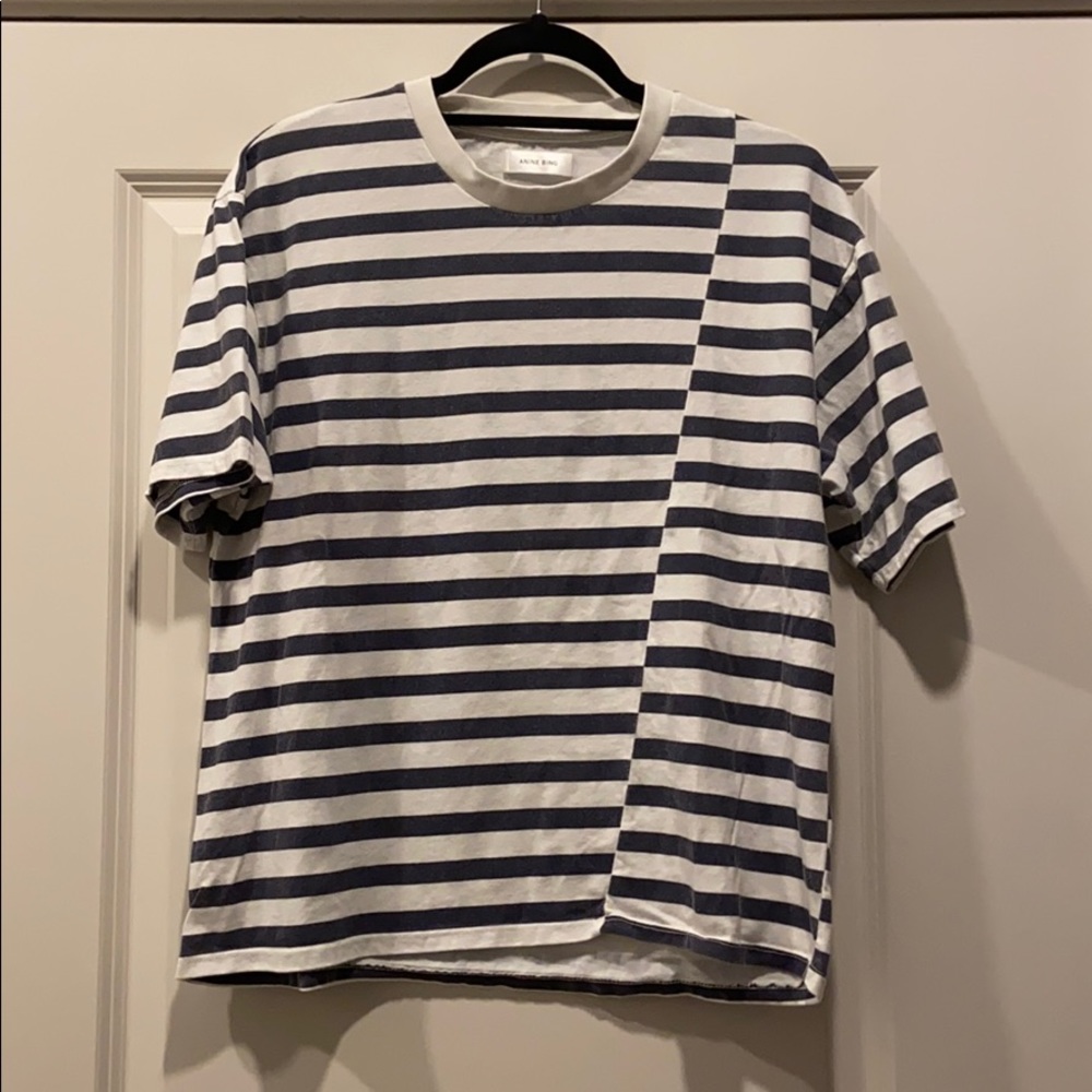 ANINE BING STRIPED COTTON TEE
